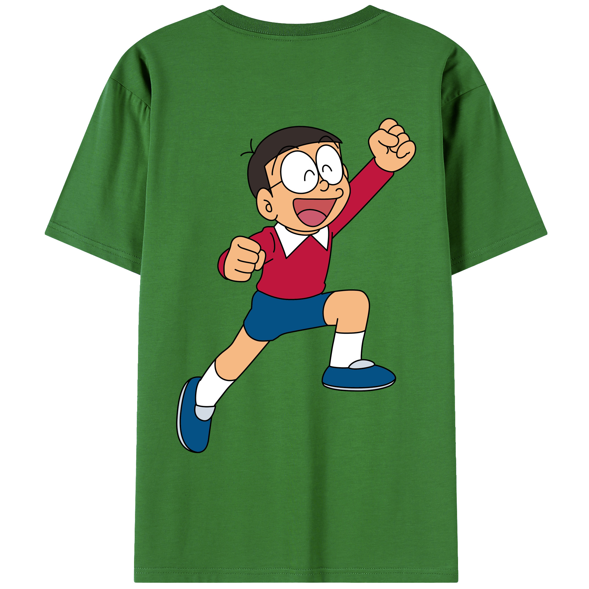 （画像用） ドラえもん 野比 のび太 Doraemon Nobita Nobi レディース半袖Tシャツ(バックプリント)